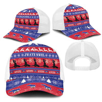 Haiti Christmas Mesh Trucker Cap Jwaye Nwel Ayiti Neg Marron Veve Vodou - Wonder Print Shop