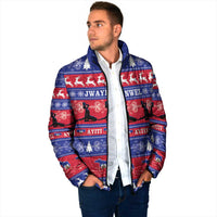 Haiti Christmas Padded Jacket Jwaye Nwel Ayiti Neg Marron Veve Vodou - Wonder Print Shop