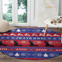 Haiti Christmas Round Carpet Jwaye Nwel Ayiti Neg Marron Veve Vodou - Wonder Print Shop