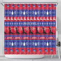 Haiti Christmas Shower Curtain Jwaye Nwel Ayiti Neg Marron Veve Vodou - Wonder Print Shop