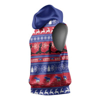 Haiti Christmas Sleeveless Hoodie Jwaye Nwel Ayiti Neg Marron Veve Vodou - Wonder Print Shop