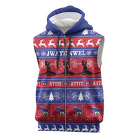 Haiti Christmas Sleeveless Zip Hoodie Jwaye Nwel Ayiti Neg Marron Veve Vodou - Wonder Print Shop