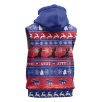 Haiti Christmas Sleeveless Zip Hoodie Jwaye Nwel Ayiti Neg Marron Veve Vodou - Wonder Print Shop
