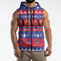 Haiti Christmas Sleeveless Zip Hoodie Jwaye Nwel Ayiti Neg Marron Veve Vodou - Wonder Print Shop