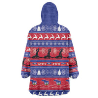 Haiti Christmas Wearable Blanket Hoodie Jwaye Nwel Ayiti Neg Marron Veve Vodou - Wonder Print Shop