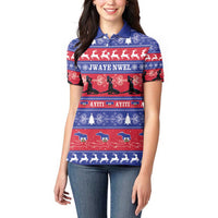 Haiti Christmas Women Polo Shirt Jwaye Nwel Ayiti Neg Marron Veve Vodou - Wonder Print Shop