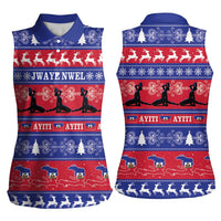 Haiti Christmas Women Sleeveless Polo Shirt Jwaye Nwel Ayiti Neg Marron Veve Vodou - Wonder Print Shop