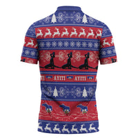 Haiti Christmas Zipper Polo Shirt Jwaye Nwel Ayiti Neg Marron Veve Vodou - Wonder Print Shop