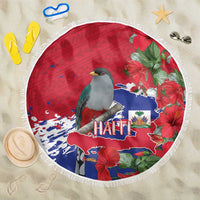 Haiti Independence Day Beach Blanket 1804 Proud Ayiti Map Hispaniolan Trogon - Wonder Print Shop