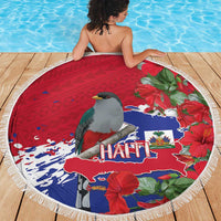 Haiti Independence Day Beach Blanket 1804 Proud Ayiti Map Hispaniolan Trogon - Wonder Print Shop