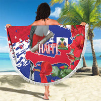 Haiti Independence Day Beach Blanket 1804 Proud Ayiti Map Hispaniolan Trogon - Wonder Print Shop