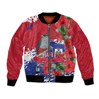 Haiti Independence Day Bomber Jacket 1804 Proud Ayiti Map Hispaniolan Trogon - Wonder Print Shop