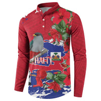 Haiti Independence Day Button Sweatshirt 1804 Proud Ayiti Map Hispaniolan Trogon - Wonder Print Shop