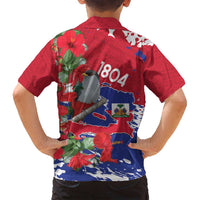 Haiti Independence Day Family Matching Long Sleeve Bodycon Dress and Hawaiian Shirt 1804 Proud Ayiti Map Hispaniolan Trogon - Wonder Print Shop