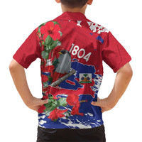Haiti Independence Day Family Matching Short Sleeve Bodycon Dress and Hawaiian Shirt 1804 Proud Ayiti Map Hispaniolan Trogon - Wonder Print Shop