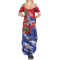 Haiti Independence Day Family Matching Summer Maxi Dress and Hawaiian Shirt 1804 Proud Ayiti Map Hispaniolan Trogon - Wonder Print Shop