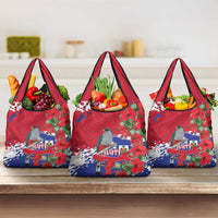 Haiti Independence Day Grocery Bag 1804 Proud Ayiti Map Hispaniolan Trogon - Wonder Print Shop