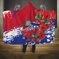Haiti Independence Day Hooded Blanket 1804 Proud Ayiti Map Hispaniolan Trogon - Wonder Print Shop