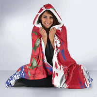 Haiti Independence Day Hooded Blanket 1804 Proud Ayiti Map Hispaniolan Trogon - Wonder Print Shop