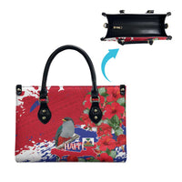 Haiti Independence Day Leather Bag 1804 Proud Ayiti Map Hispaniolan Trogon - Wonder Print Shop