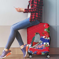 Haiti Independence Day Luggage Cover 1804 Proud Ayiti Map Hispaniolan Trogon - Wonder Print Shop