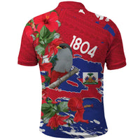 Haiti Independence Day Polo Shirt 1804 Proud Ayiti Map Hispaniolan Trogon - Wonder Print Shop