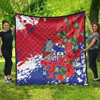 Haiti Independence Day Quilt 1804 Proud Ayiti Map Hispaniolan Trogon - Wonder Print Shop