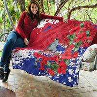 Haiti Independence Day Quilt 1804 Proud Ayiti Map Hispaniolan Trogon - Wonder Print Shop