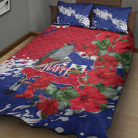 Haiti Independence Day Quilt Bed Set 1804 Proud Ayiti Map Hispaniolan Trogon - Wonder Print Shop