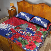 Haiti Independence Day Quilt Bed Set 1804 Proud Ayiti Map Hispaniolan Trogon - Wonder Print Shop