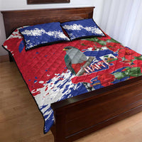 Haiti Independence Day Quilt Bed Set 1804 Proud Ayiti Map Hispaniolan Trogon - Wonder Print Shop
