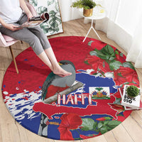 Haiti Independence Day Round Carpet 1804 Proud Ayiti Map Hispaniolan Trogon - Wonder Print Shop