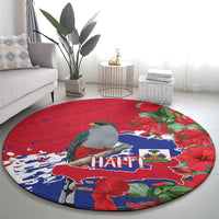 Haiti Independence Day Round Carpet 1804 Proud Ayiti Map Hispaniolan Trogon - Wonder Print Shop
