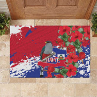 Haiti Independence Day Rubber Doormat 1804 Proud Ayiti Map Hispaniolan Trogon - Wonder Print Shop