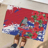 Haiti Independence Day Rubber Doormat 1804 Proud Ayiti Map Hispaniolan Trogon - Wonder Print Shop