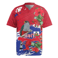 Haiti Independence Day Rugby Jersey 1804 Proud Ayiti Map Hispaniolan Trogon - Wonder Print Shop
