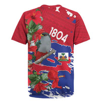 Haiti Independence Day Rugby Jersey 1804 Proud Ayiti Map Hispaniolan Trogon - Wonder Print Shop