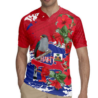 Haiti Independence Day Rugby Jersey 1804 Proud Ayiti Map Hispaniolan Trogon - Wonder Print Shop