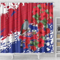 Haiti Independence Day Shower Curtain 1804 Proud Ayiti Map Hispaniolan Trogon - Wonder Print Shop