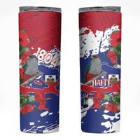 Haiti Independence Day Skinny Tumbler 1804 Proud Ayiti Map Hispaniolan Trogon - Wonder Print Shop