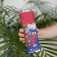 Haiti Independence Day Skinny Tumbler 1804 Proud Ayiti Map Hispaniolan Trogon - Wonder Print Shop
