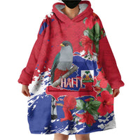 Haiti Independence Day Wearable Blanket Hoodie 1804 Proud Ayiti Map Hispaniolan Trogon - Wonder Print Shop