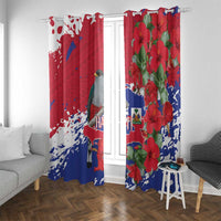 Haiti Independence Day Window Curtain 1804 Proud Ayiti Map Hispaniolan Trogon - Wonder Print Shop