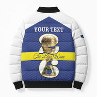 Personalized Curacao Football Bomber Puffer Jacket 2026 The Blue Wave is Rising - Wonder Print Shop