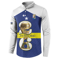 Personalized Curacao Football Button Sweatshirt 2026 The Blue Wave is Rising - Wonder Print Shop