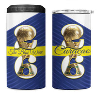 Personalized Curacao Football 4 in 1 Can Cooler Tumbler 2026 The Blue Wave is Rising - Wonder Print Shop