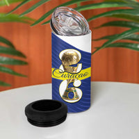 Personalized Curacao Football 4 in 1 Can Cooler Tumbler 2026 The Blue Wave is Rising - Wonder Print Shop