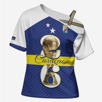 Personalized Curacao Football Cross Shoulder Shirt 2026 The Blue Wave is Rising - Wonder Print Shop