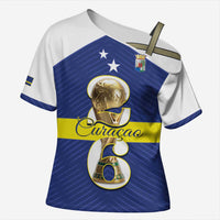 Personalized Curacao Football Cross Shoulder Shirt 2026 The Blue Wave is Rising - Wonder Print Shop