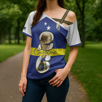 Personalized Curacao Football Cross Shoulder Shirt 2026 The Blue Wave is Rising - Wonder Print Shop